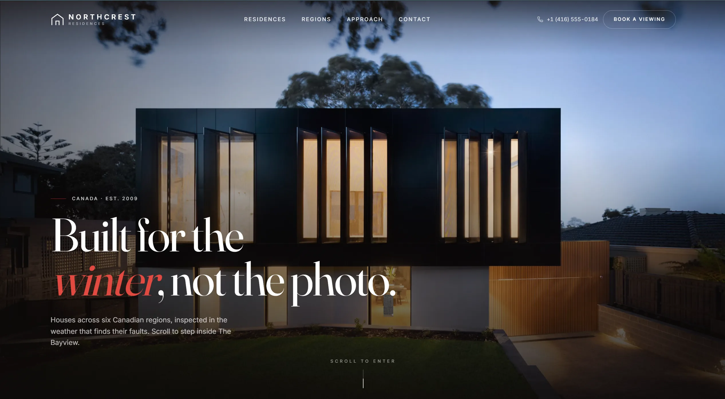 Northcrest Residences homepage screenshot