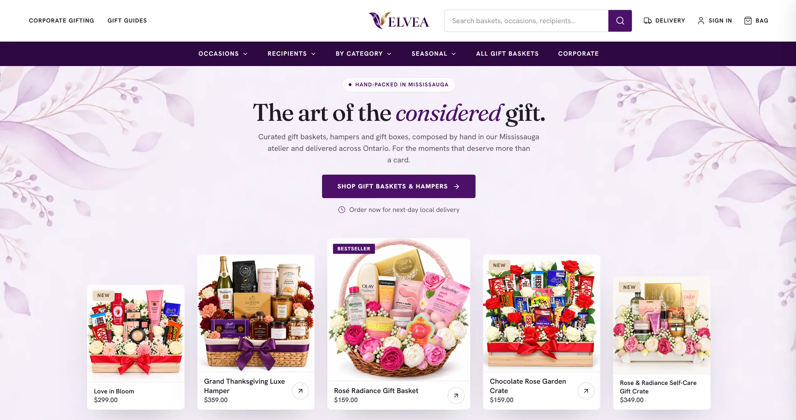 Velvéa homepage screenshot